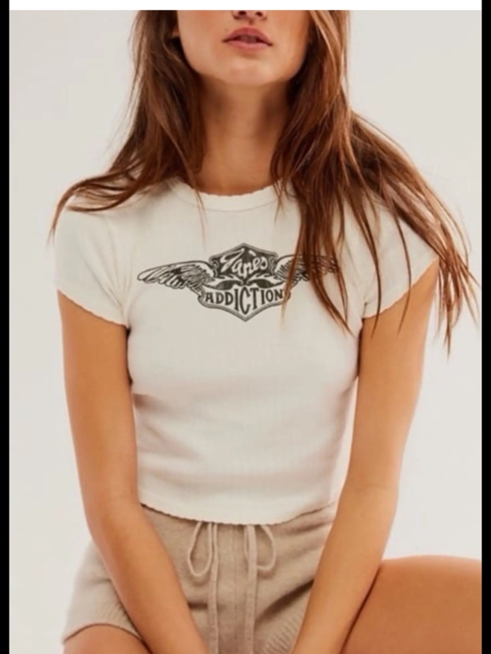 Free People// Daydreamer Jane's Addiction Wings Pointelle Tee